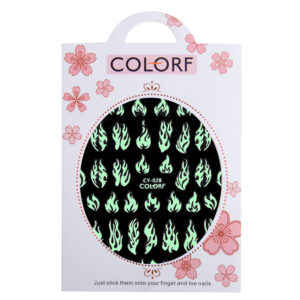 Nagelstickers dun zelfklevend UV-oplichtende vlammetjes CY-028