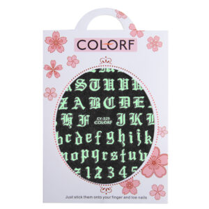 Nagelstickers dun zelfklevend UV-oplichtende letters CY-029
